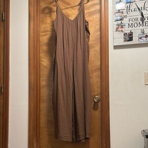 Old Navy Taupe Textured Maxi Dress
